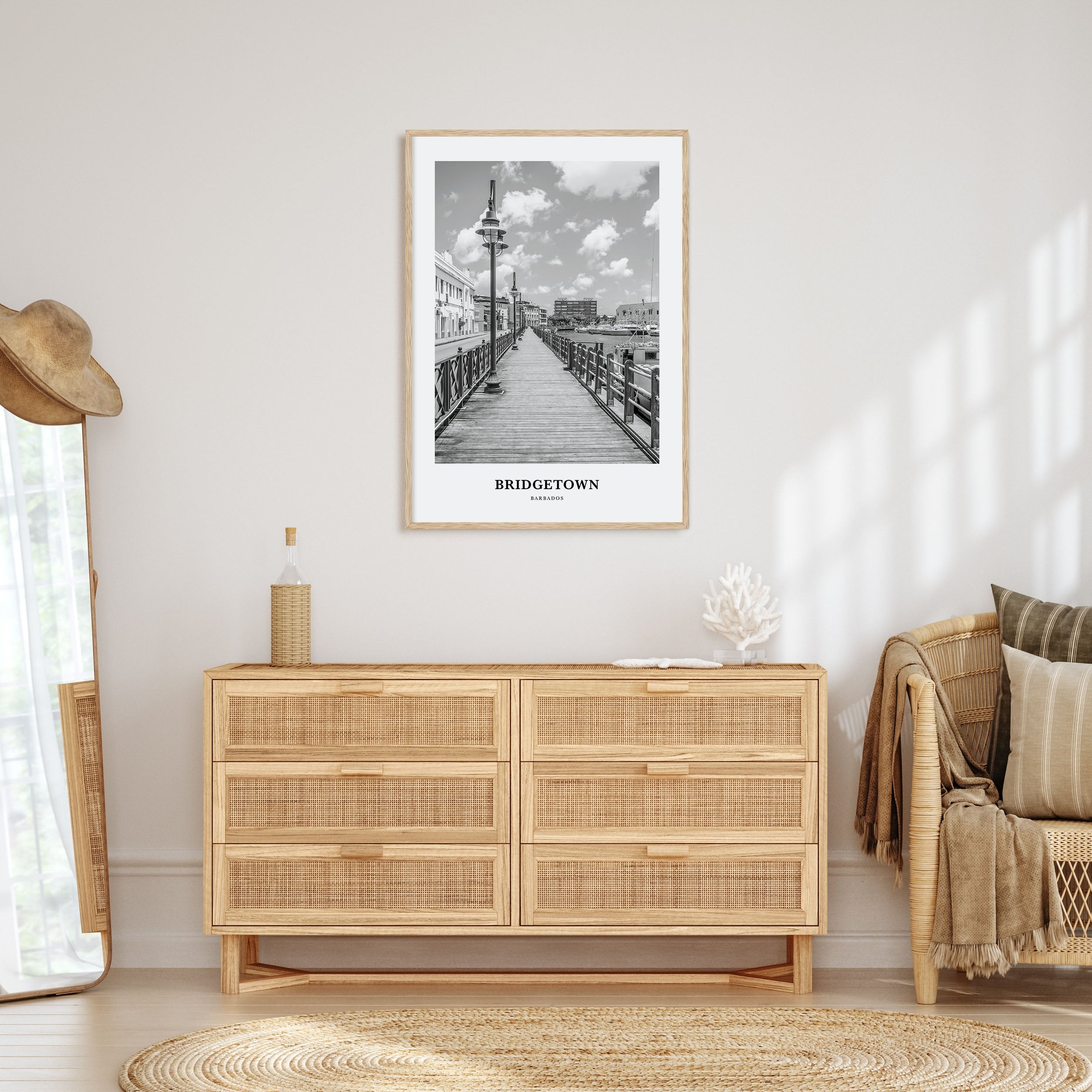 Bridgetown Portrait B&W Poster