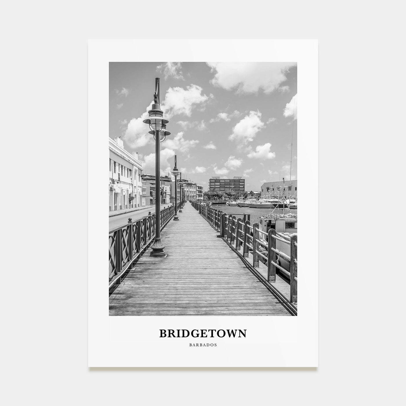 Bridgetown Portrait B&W Poster