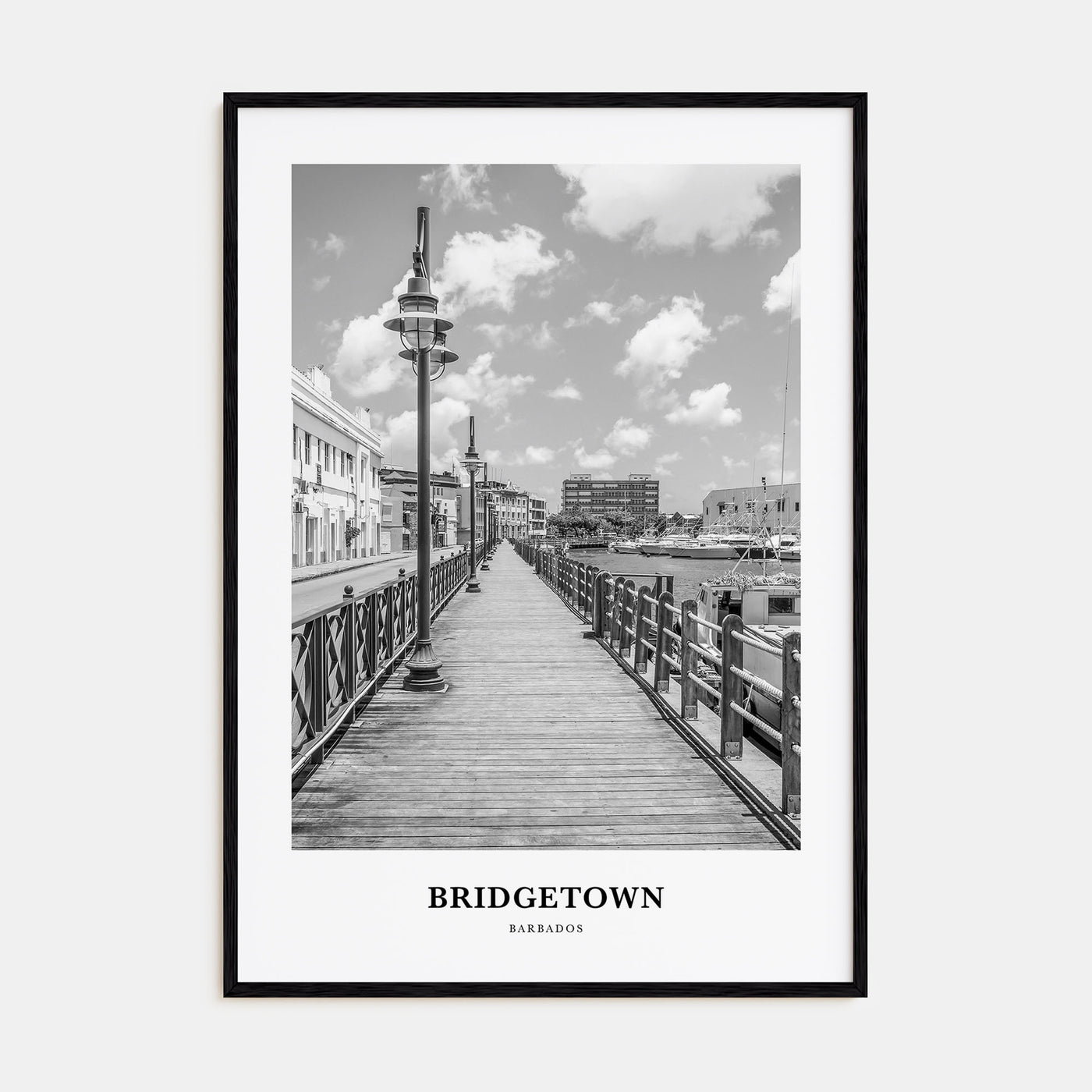 Bridgetown Portrait B&W Poster