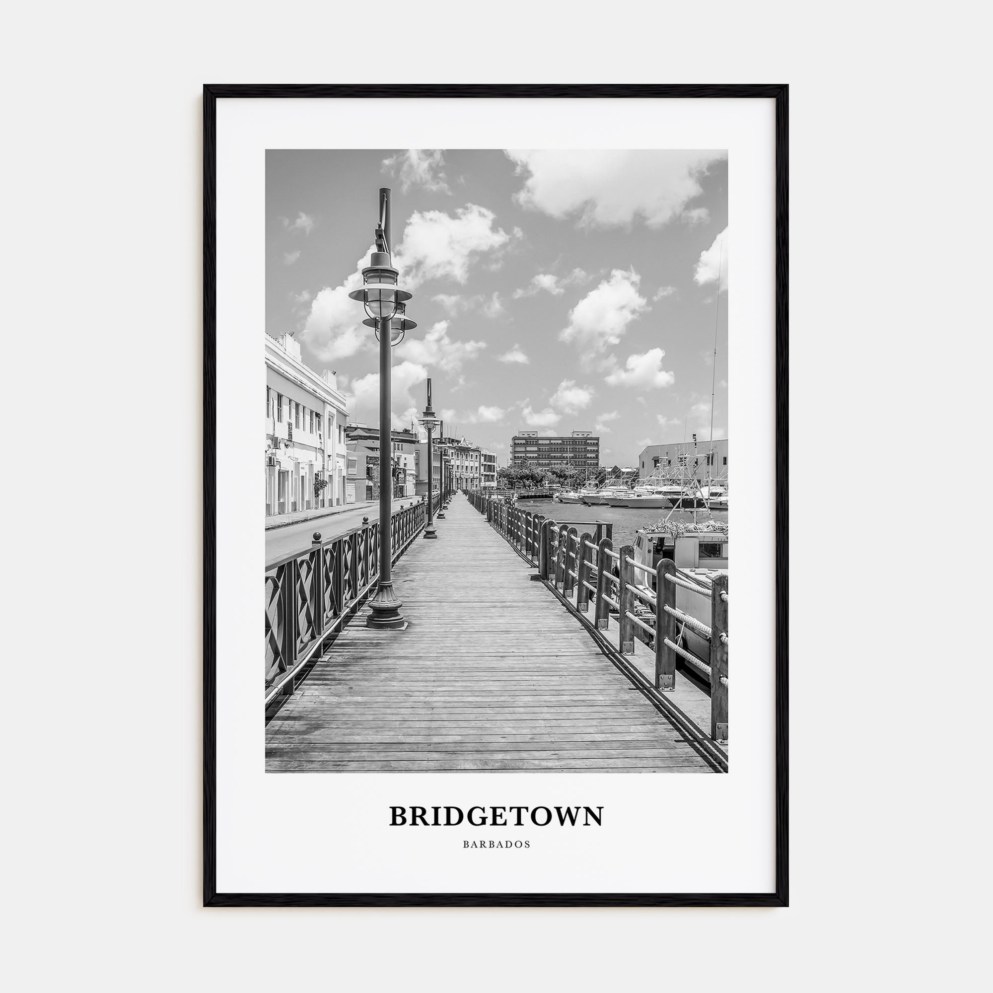 Bridgetown Portrait B&W Poster