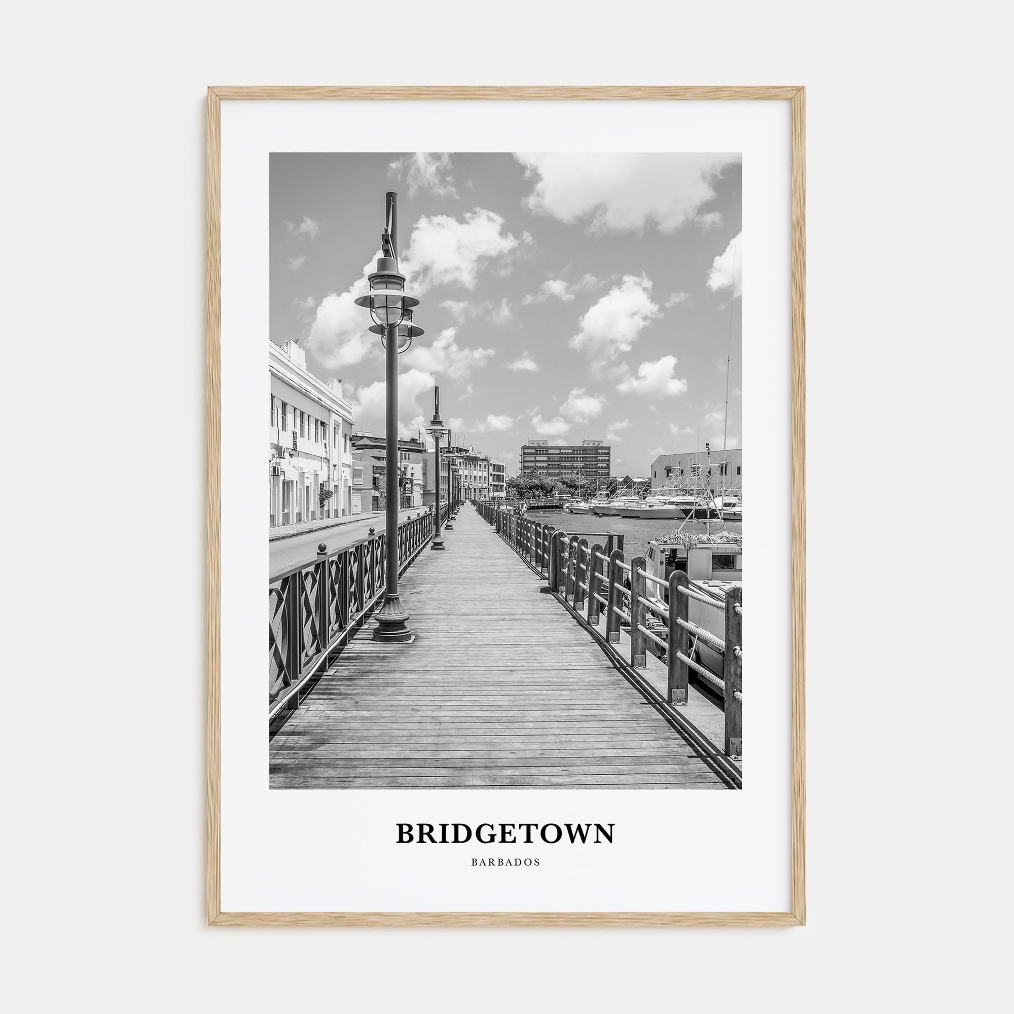 Bridgetown Portrait B&W Poster