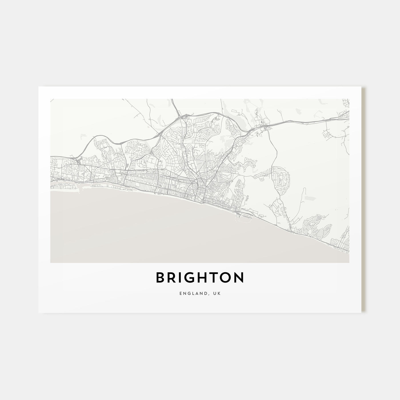Brighton Map Landscape Poster