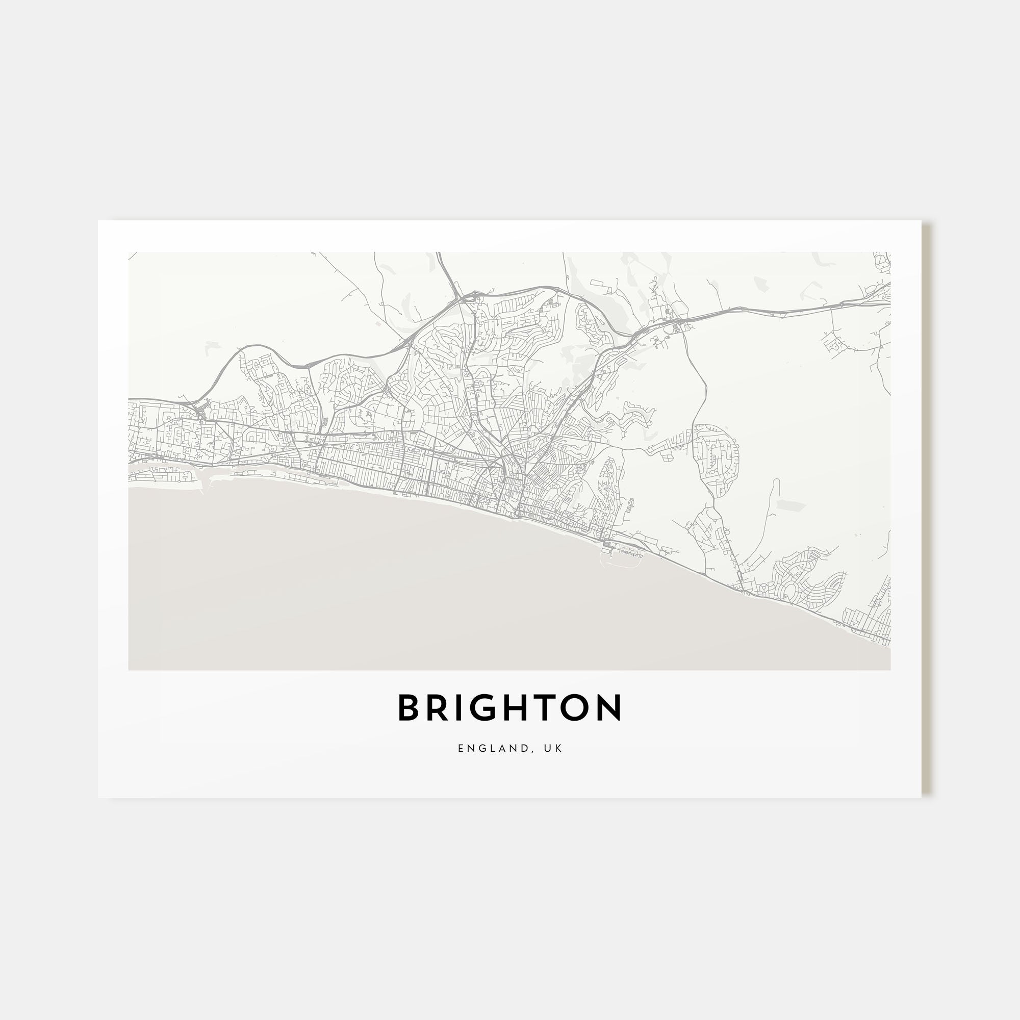 Brighton Map Landscape Poster