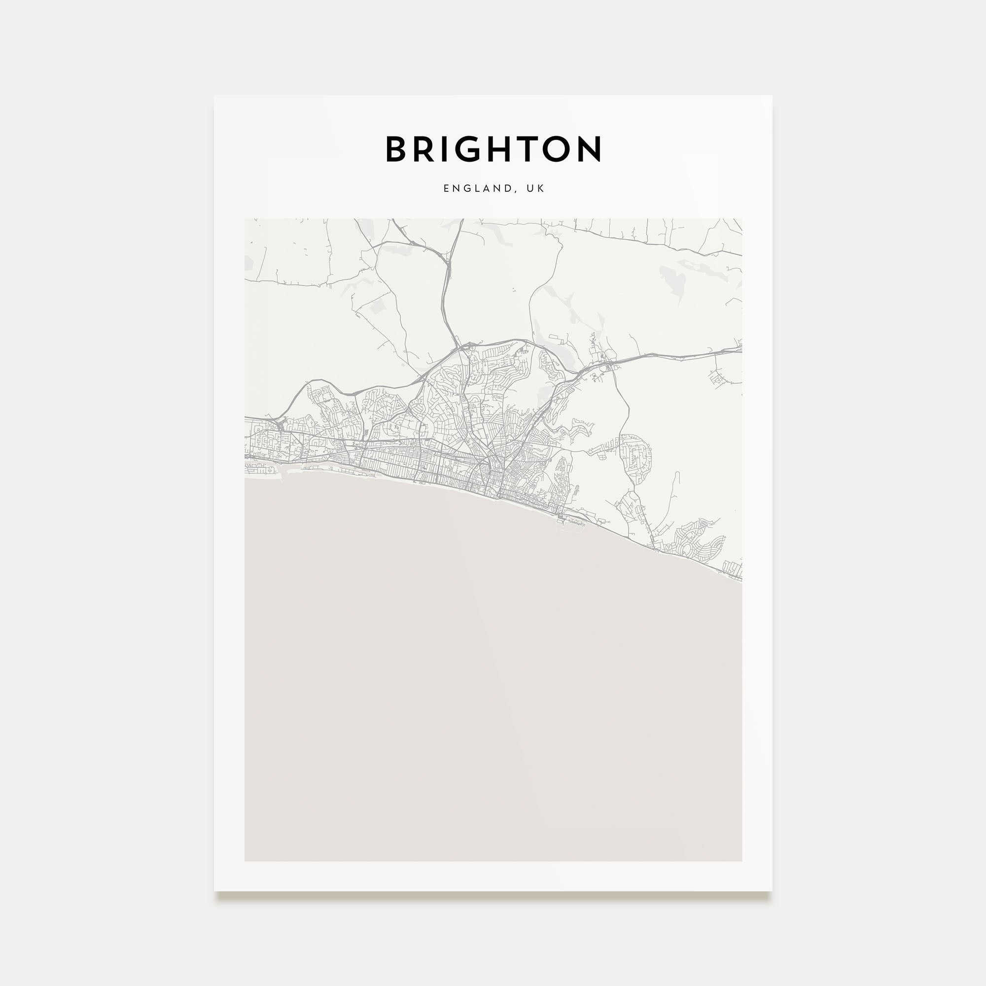 Brighton Map Portrait Poster
