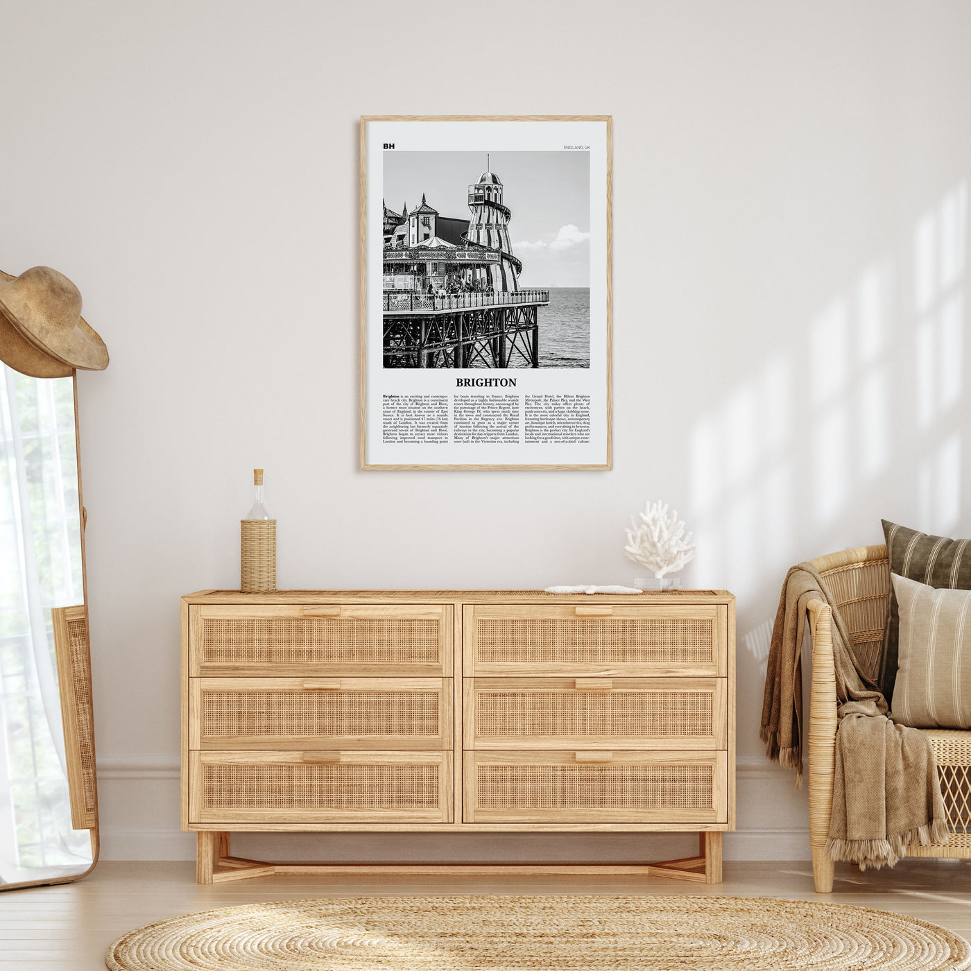 Brighton Travel B&W Poster