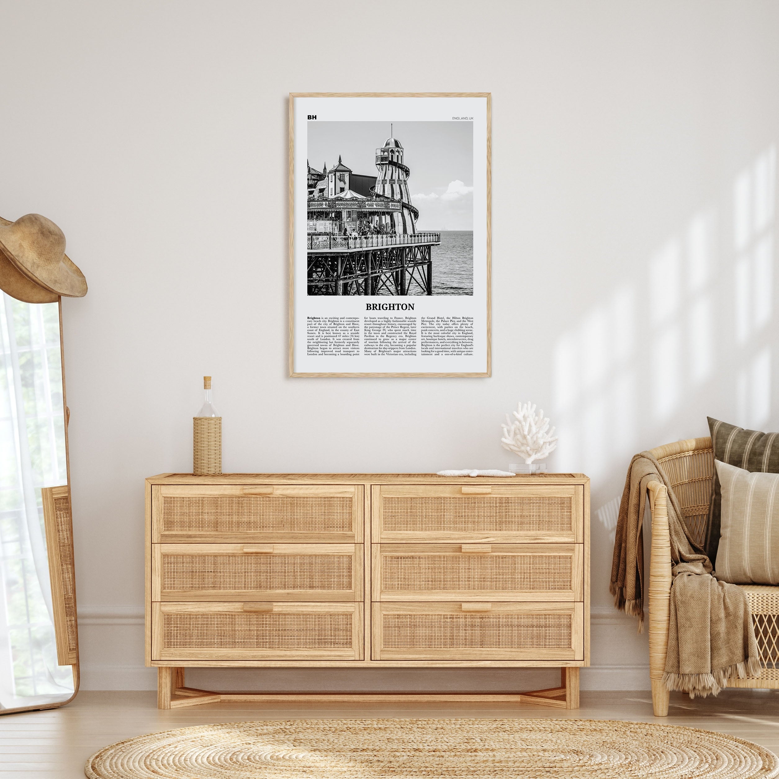 Brighton Travel B&W Poster