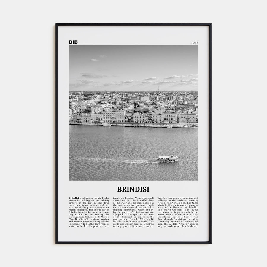Brindisi Travel B&W Poster