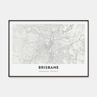Brisbane Map Landscape Poster