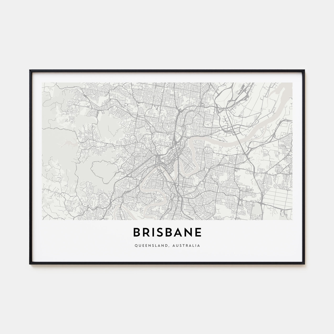 Brisbane Map Landscape Poster