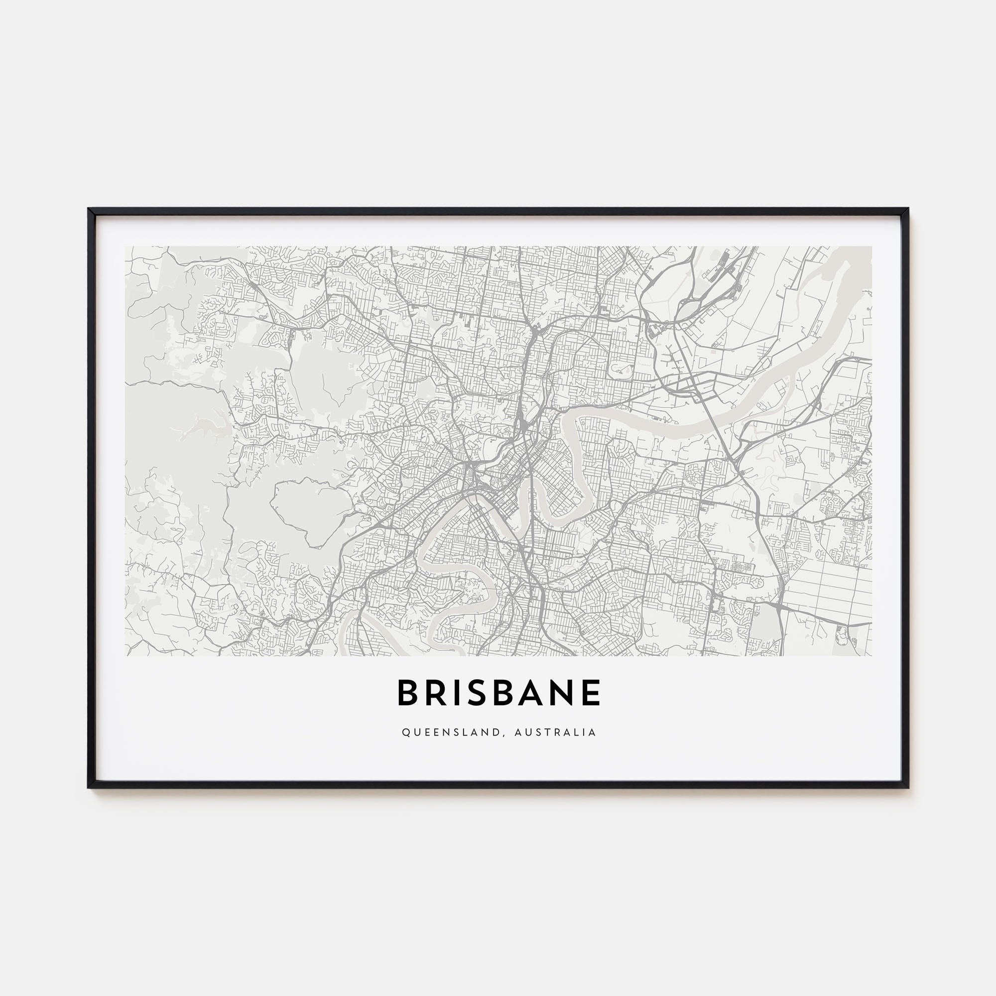 Brisbane Map Landscape Poster