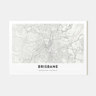 Brisbane Map Landscape Poster