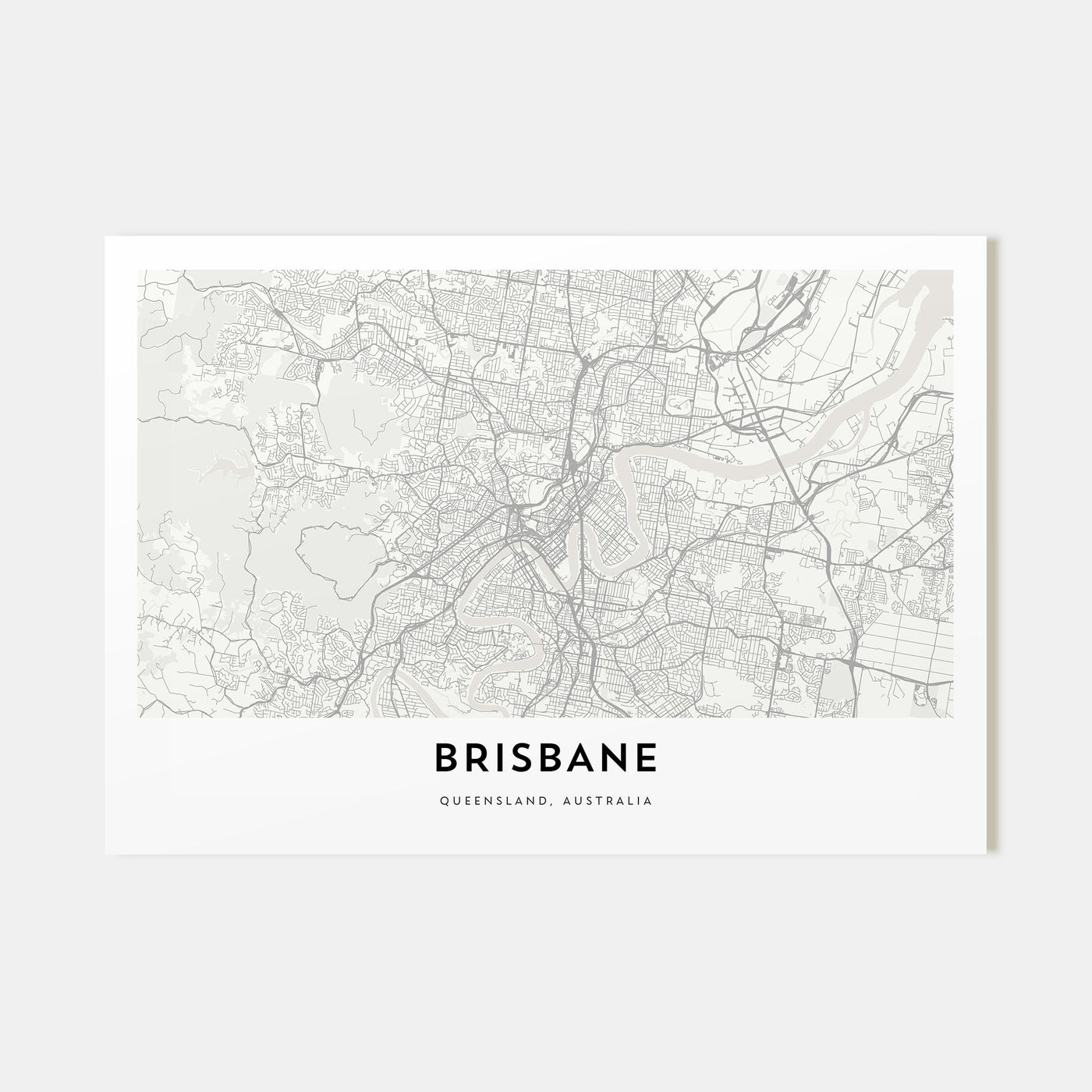 Brisbane Map Landscape Poster