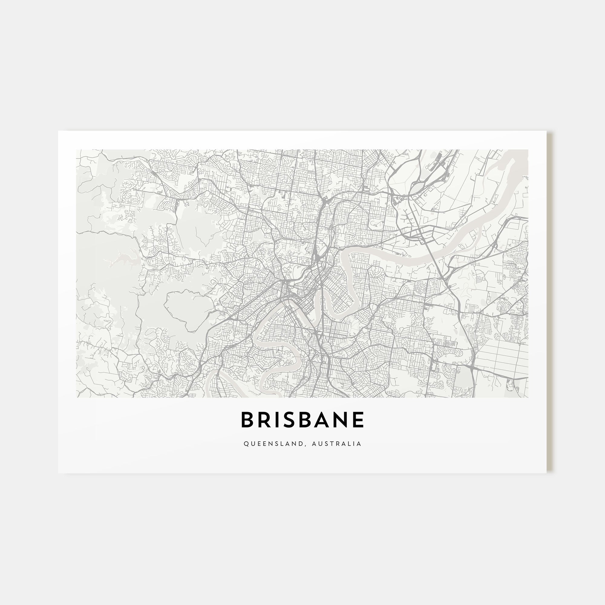 Brisbane Map Landscape Poster