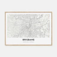 Brisbane Map Landscape Poster