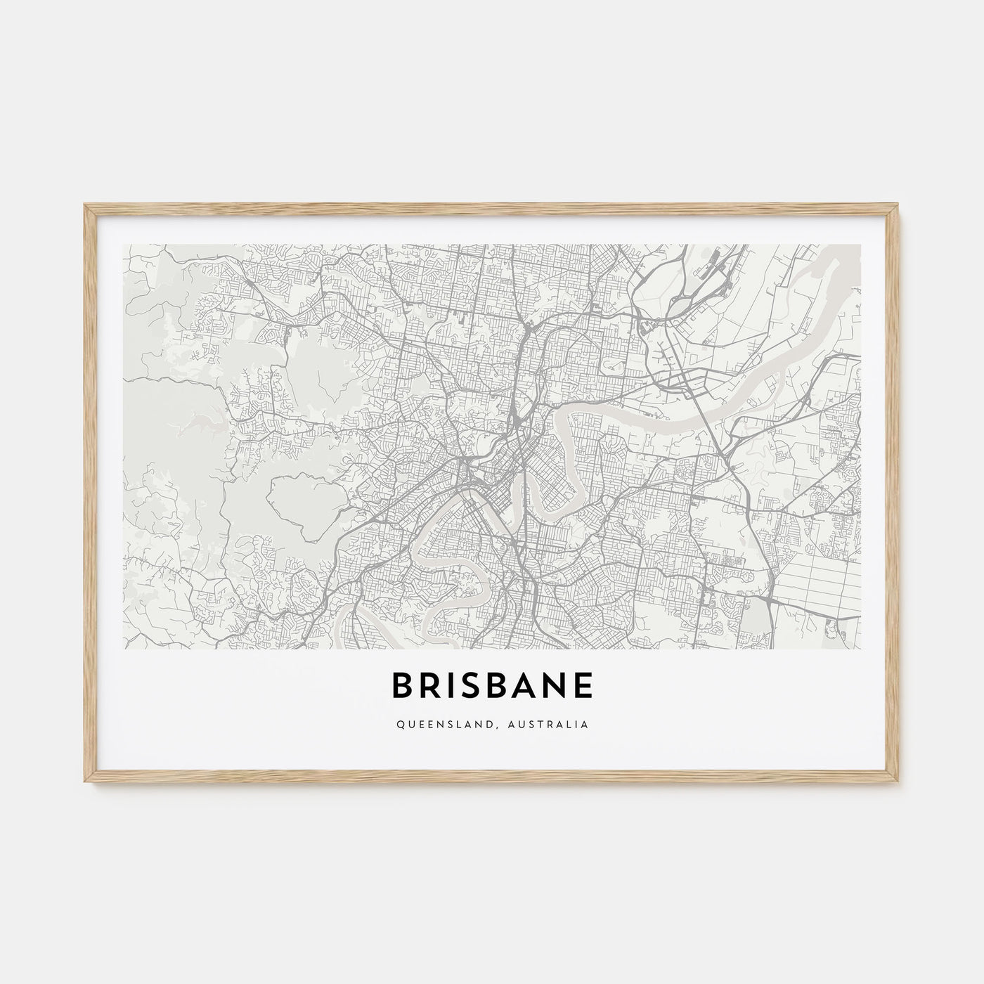 Brisbane Map Landscape Poster