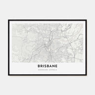 Brisbane Map Landscape Poster
