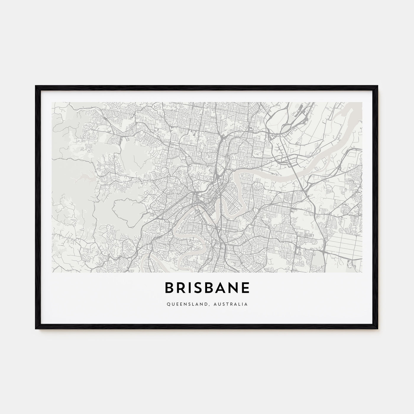 Brisbane Map Landscape Poster