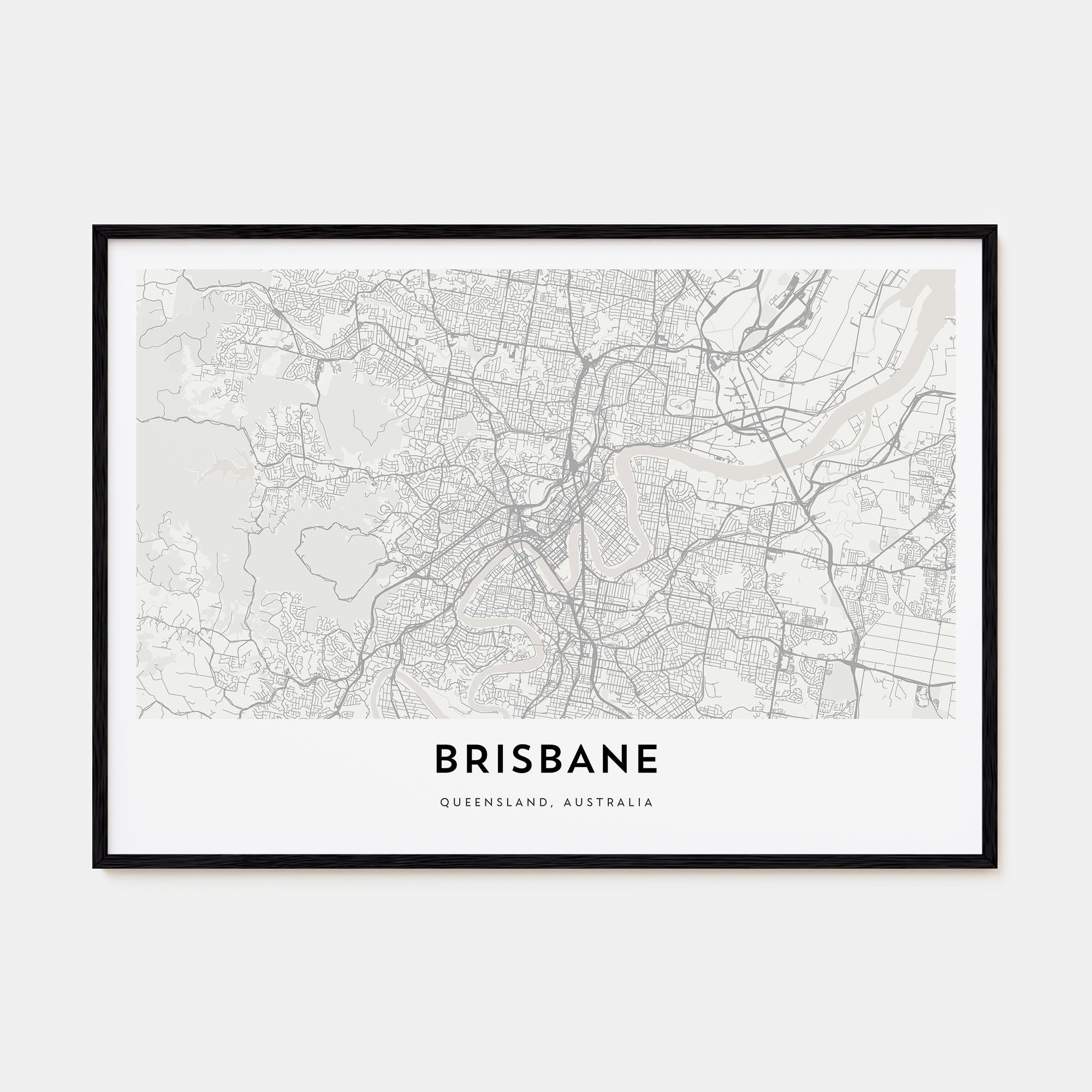 Brisbane Map Landscape Poster