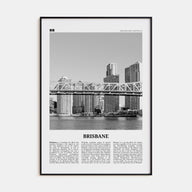 Brisbane Travel B&W No 2 Poster