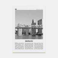 Brisbane Travel B&W No 2 Poster