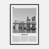 Brisbane Travel B&W No 2 Poster