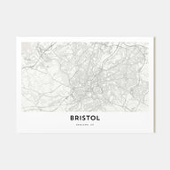 Bristol Map Landscape Poster