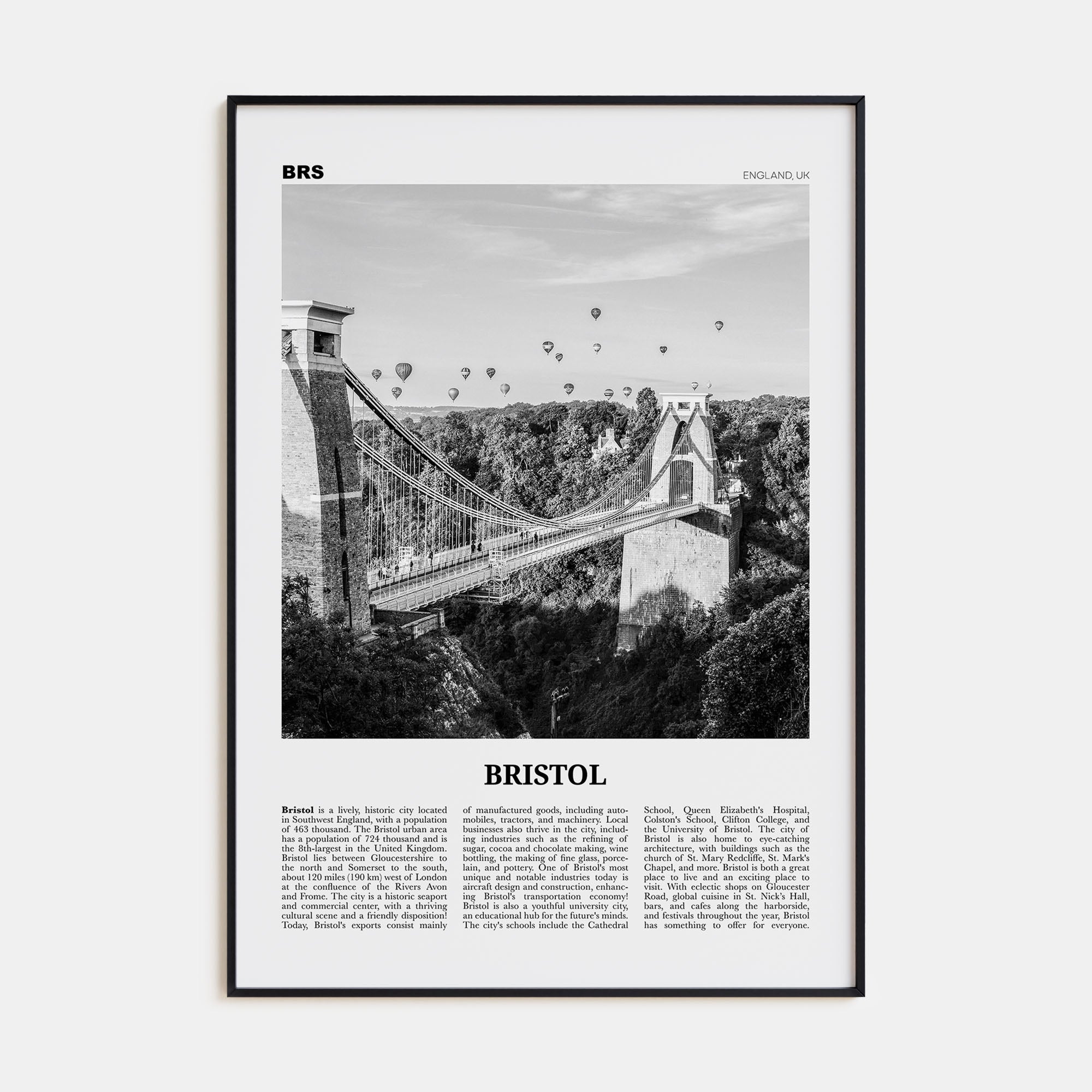 Bristol Travel B&W No 1 Poster