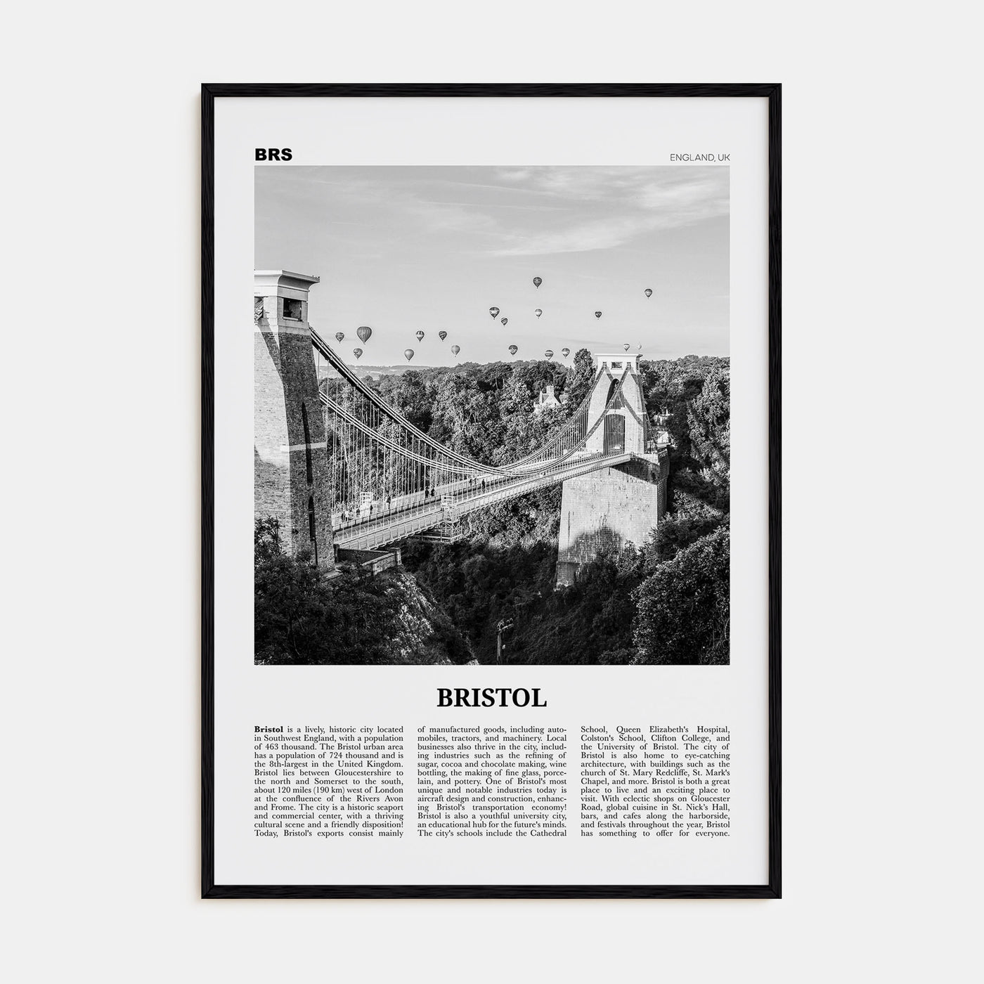 Bristol Travel B&W No 1 Poster
