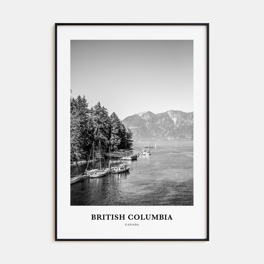 British Columbia Portrait B&W Poster