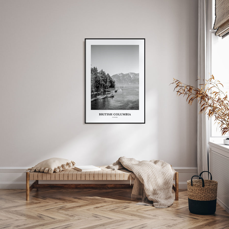 British Columbia Portrait B&W Poster