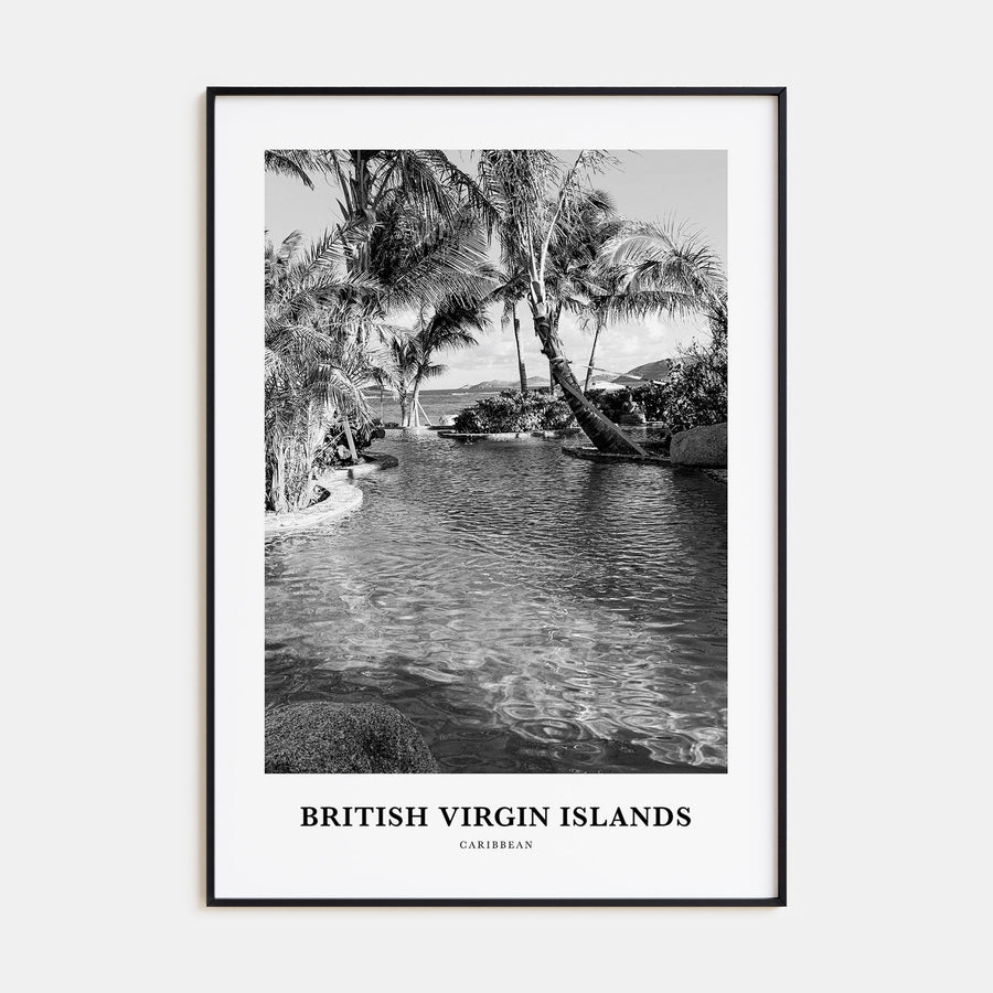 British Virgin Islands Portrait B&W Poster
