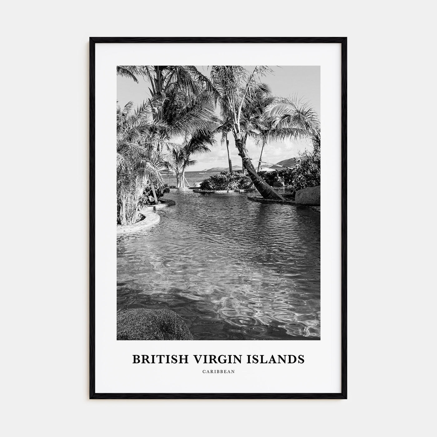 British Virgin Islands Portrait B&W Poster