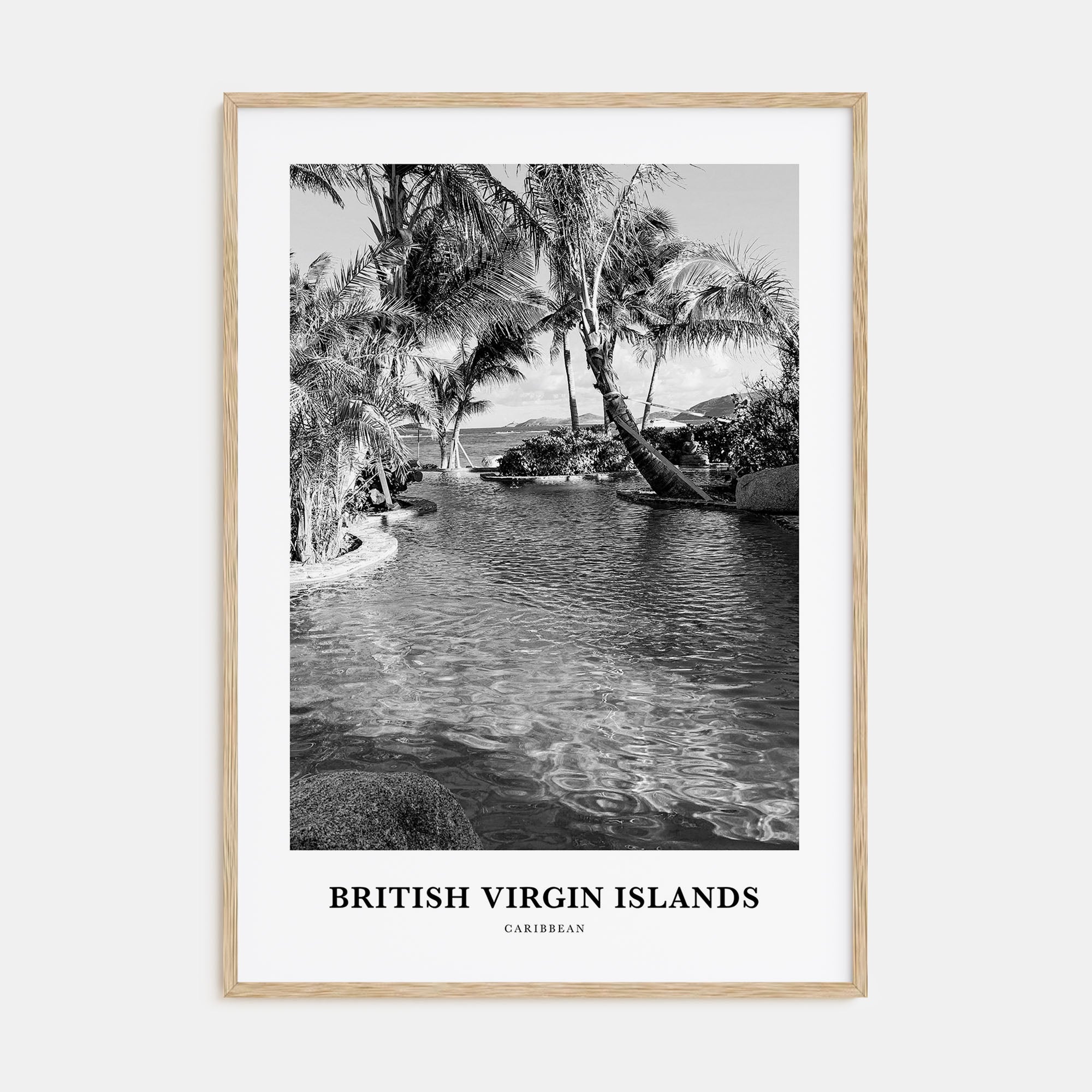 British Virgin Islands Portrait B&W Poster