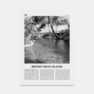 British Virgin Islands Travel B&W Poster