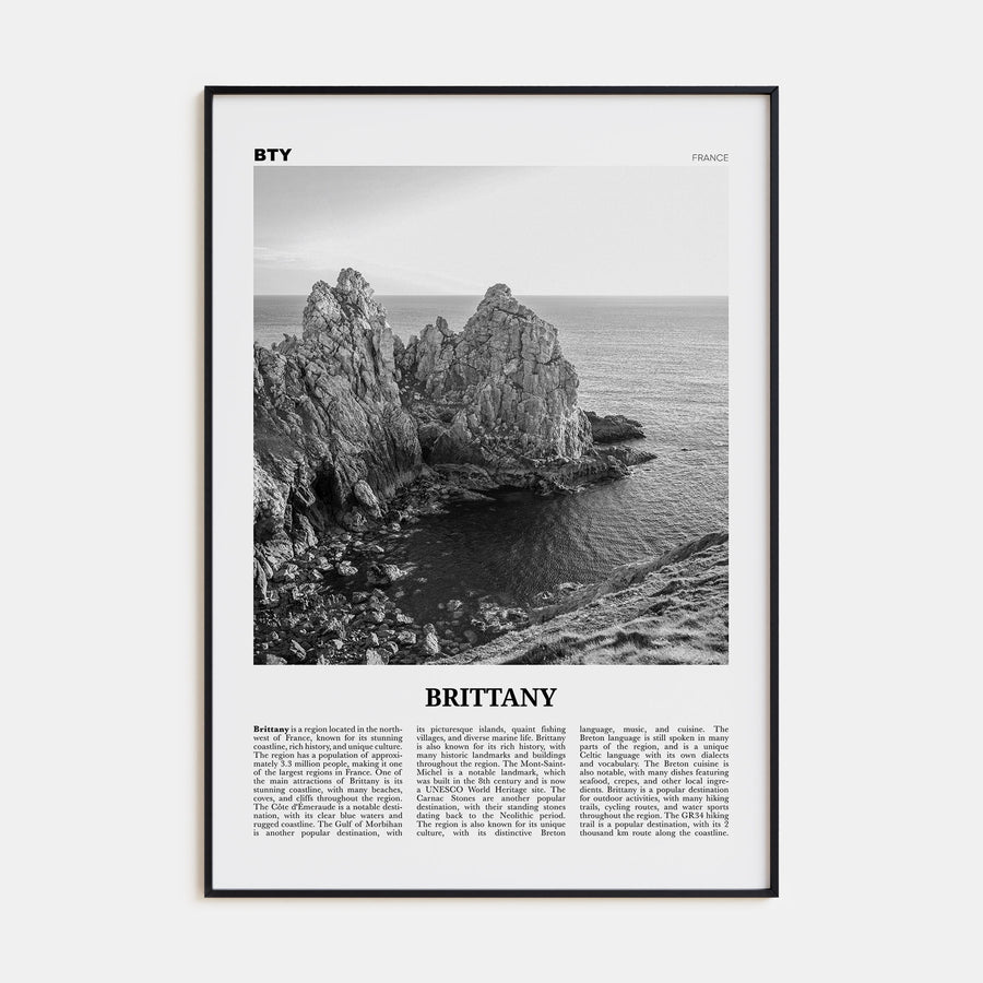 Brittany Travel B&W Poster