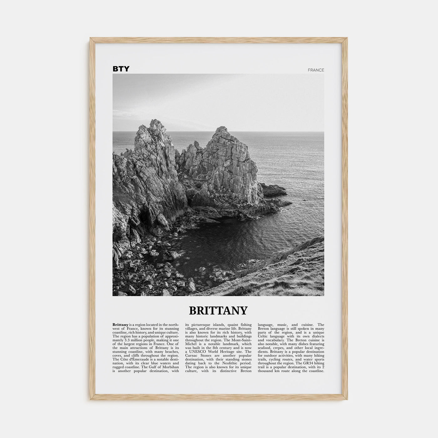 Brittany Travel B&W Poster