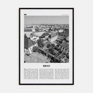 Brno Travel B&W Poster