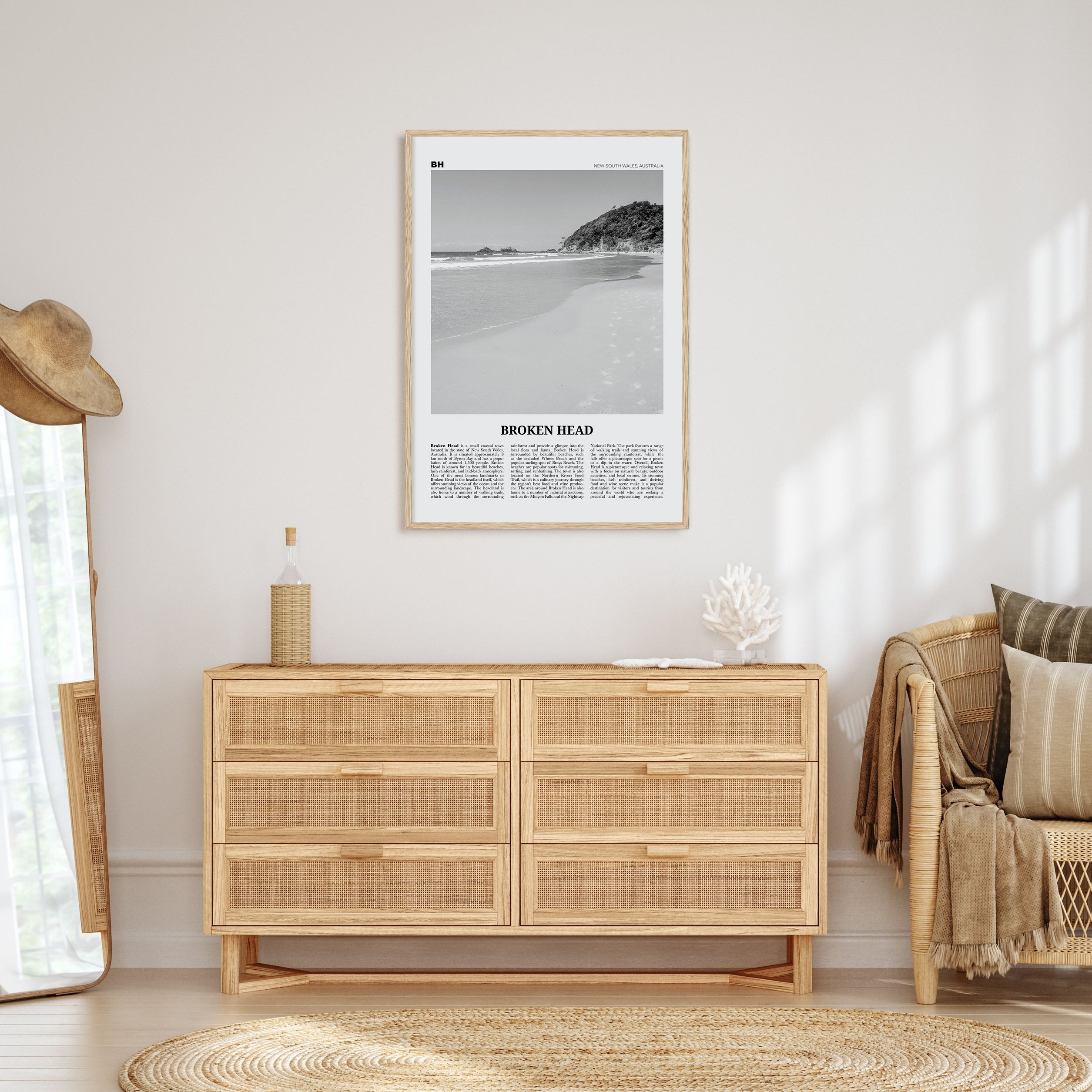 Broken Head Travel B&W Poster