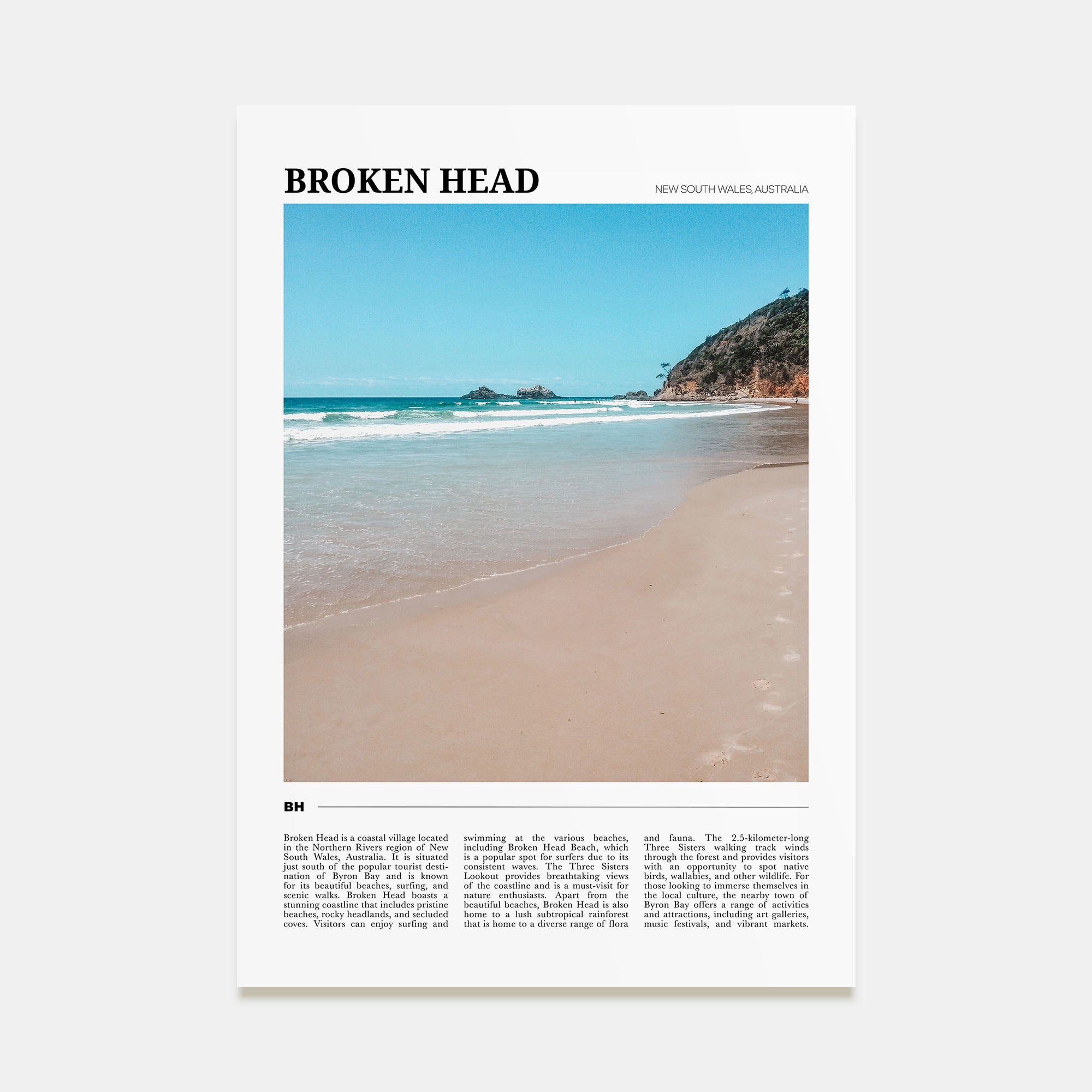 Broken Head Travel Color Poster
