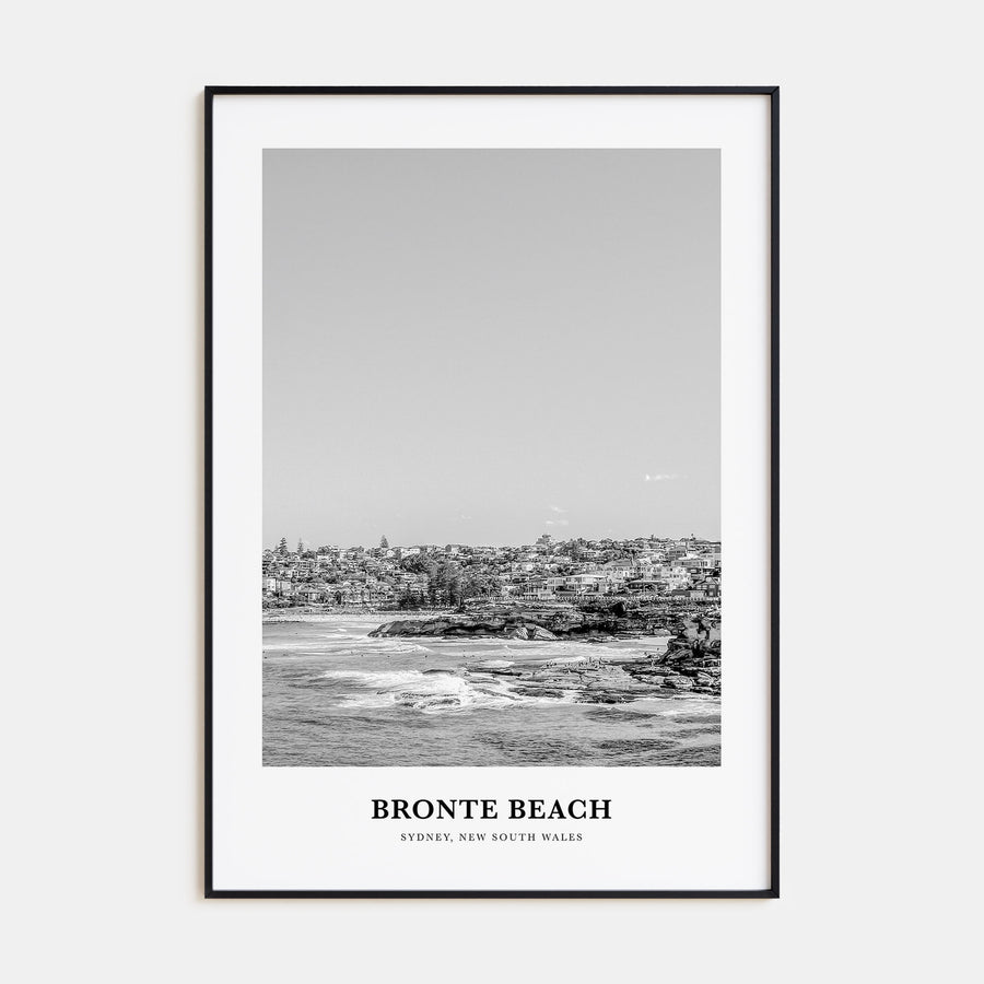 Bronte Beach Portrait B&W Poster