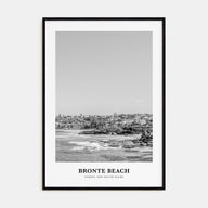 Bronte Beach Portrait B&W Poster