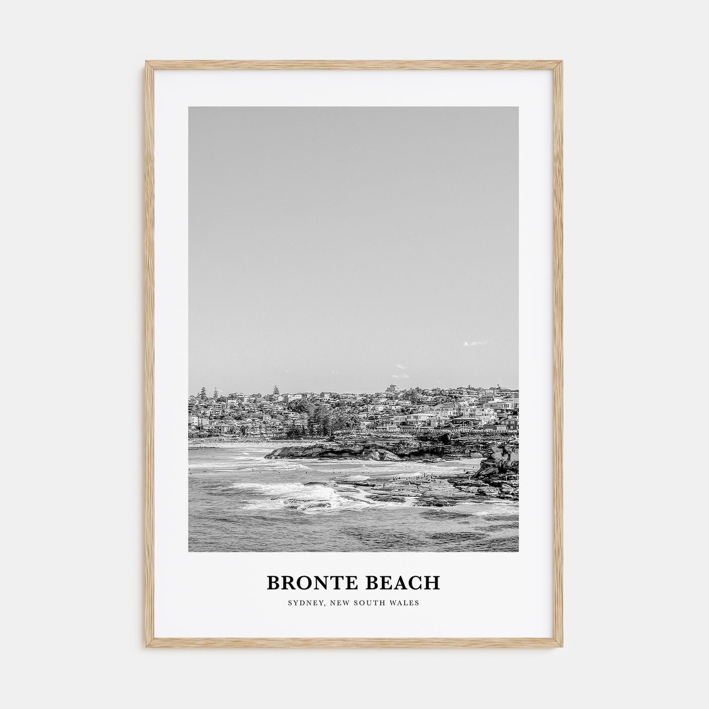 Bronte Beach Portrait B&W Poster