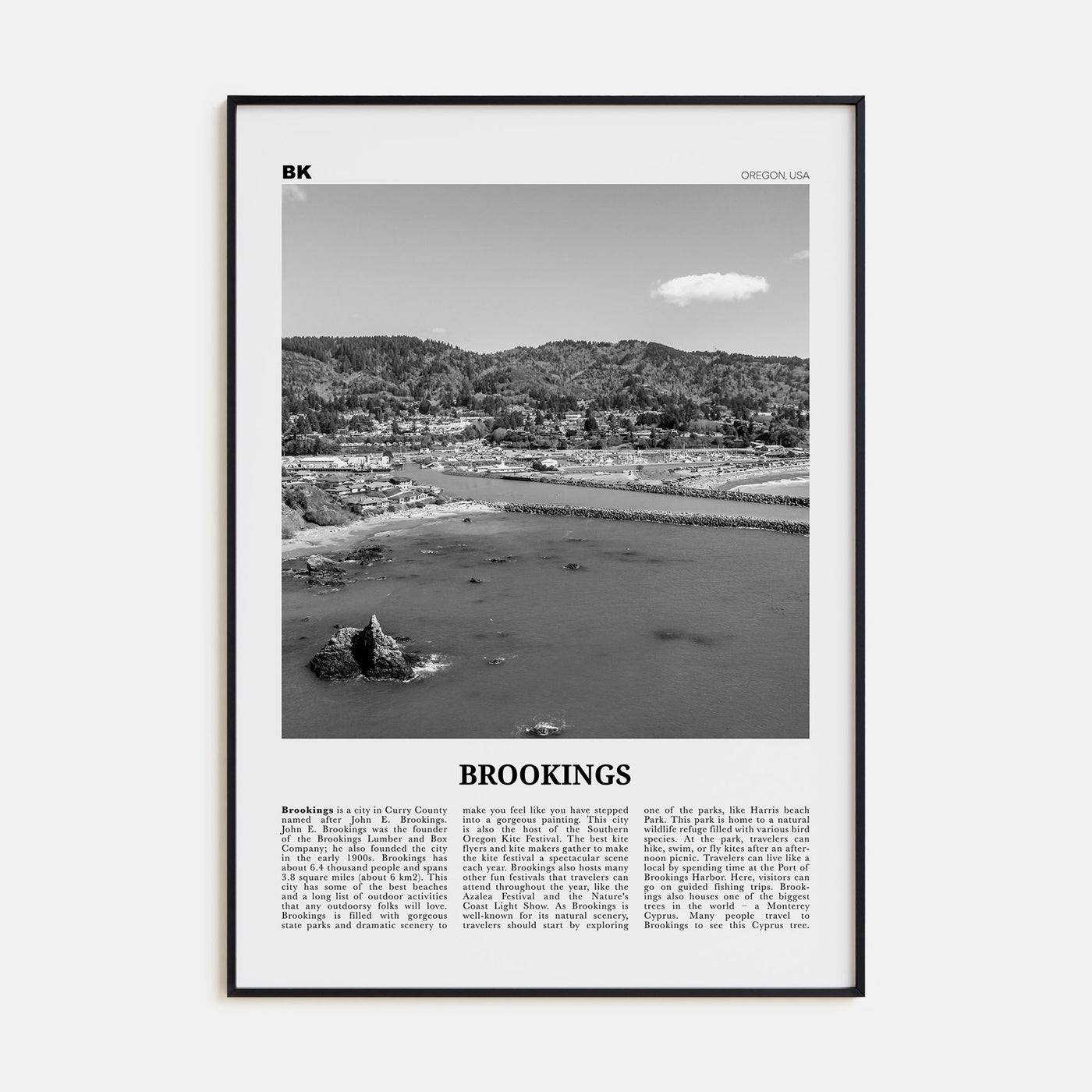 Brookings Travel B&W Poster