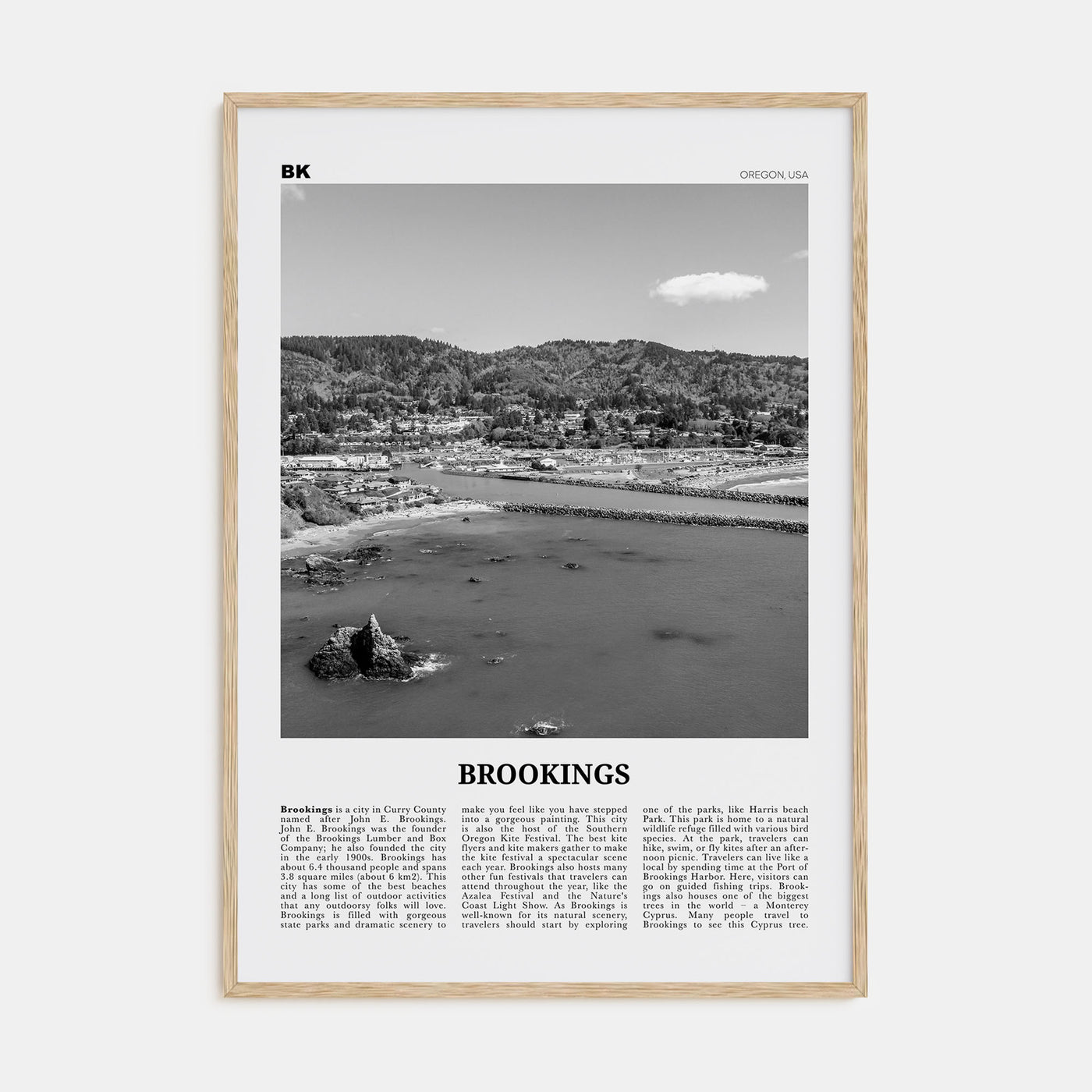 Brookings Travel B&W Poster