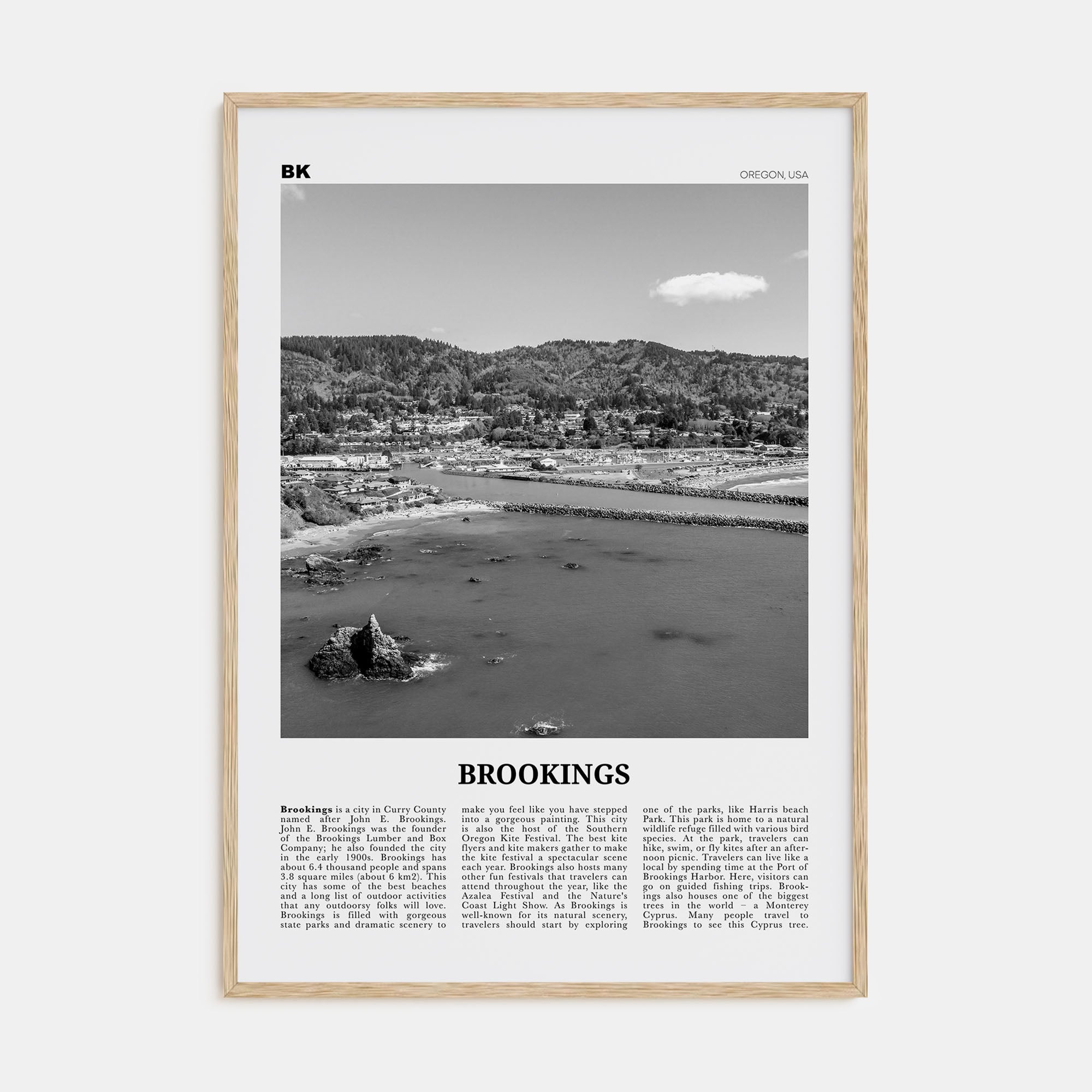 Brookings Travel B&W Poster