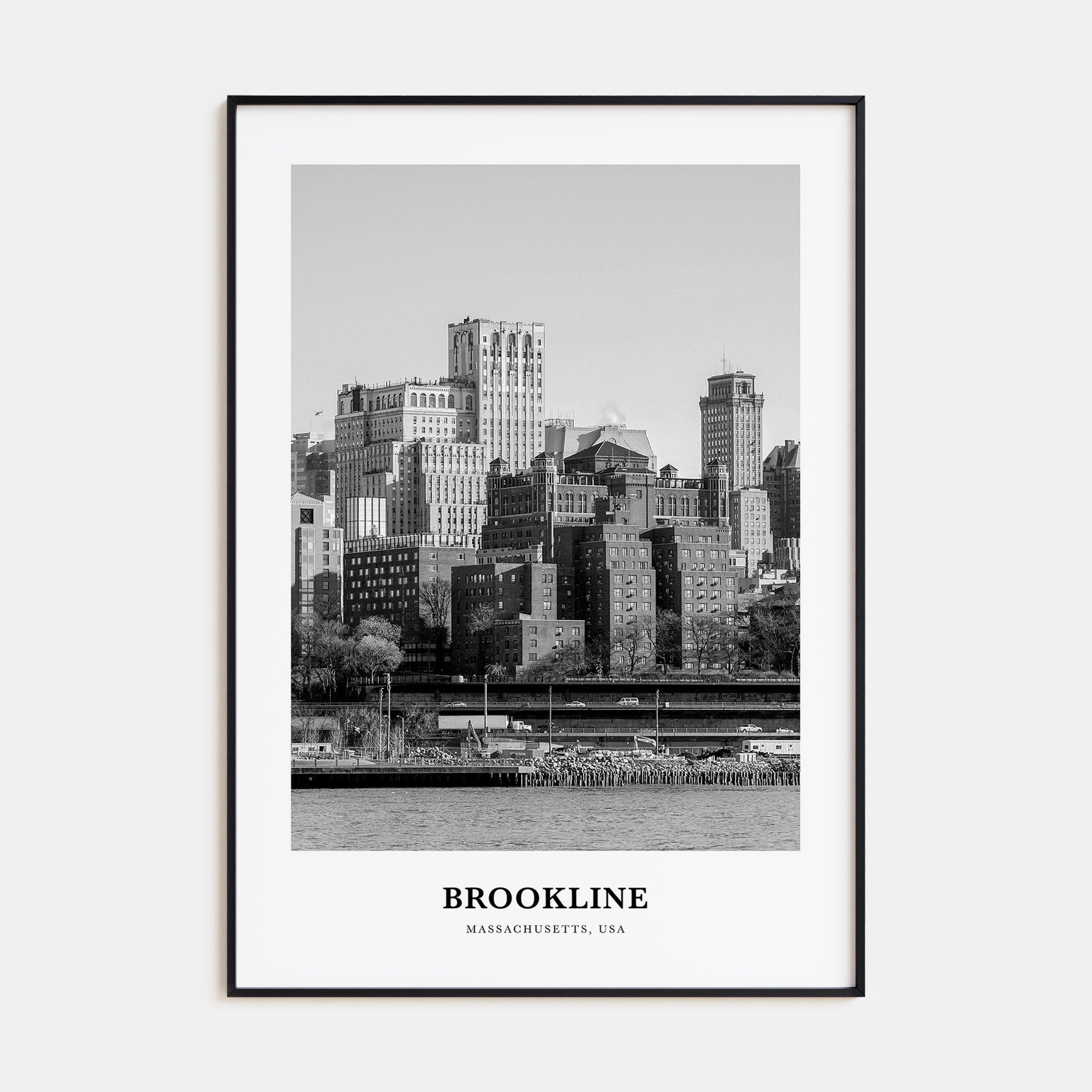 Brookline Portrait B&W Poster