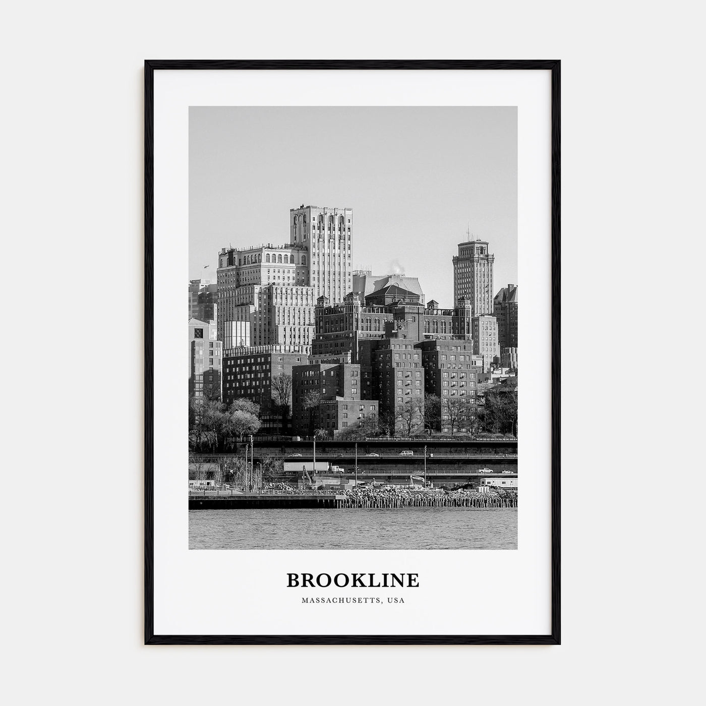 Brookline Portrait B&W Poster