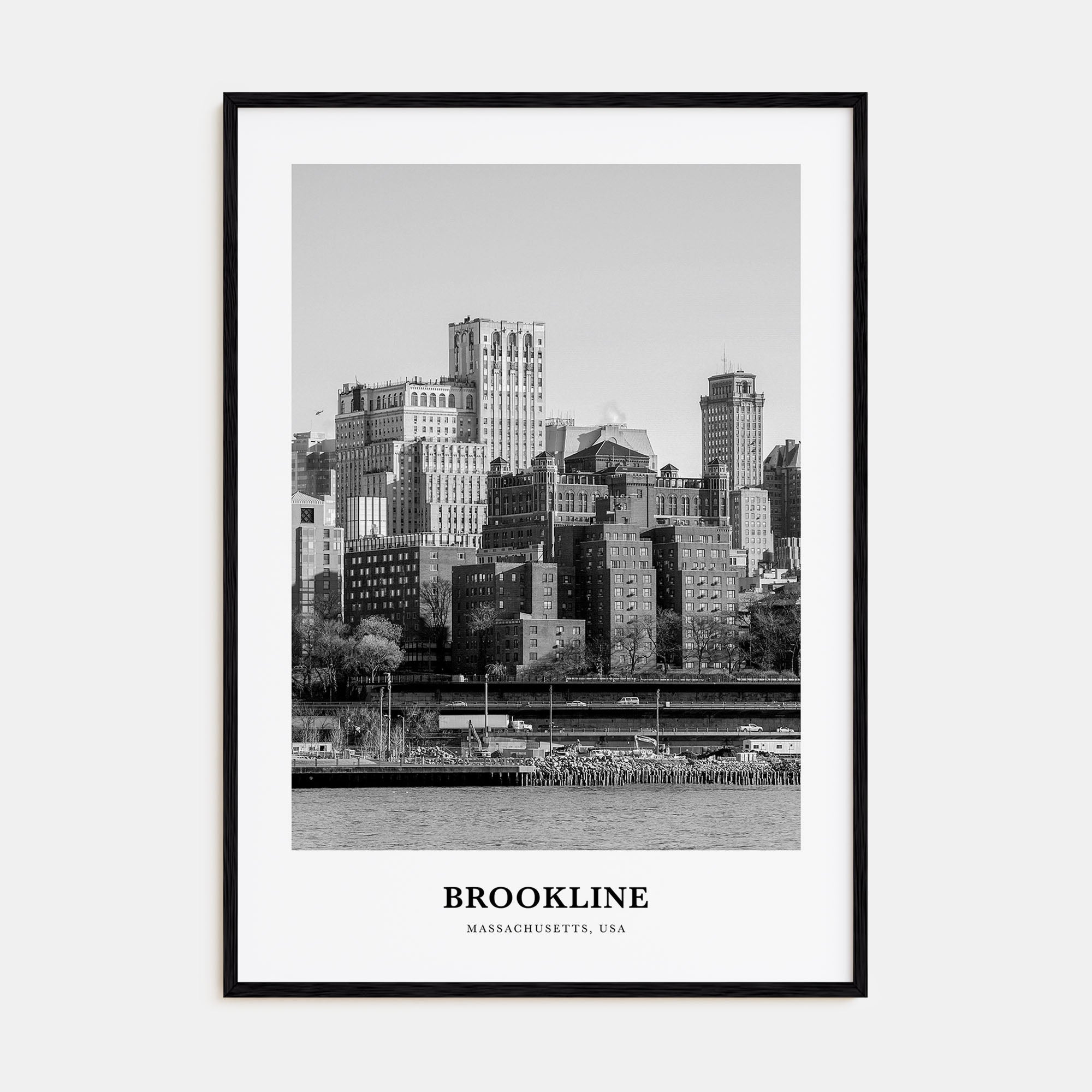 Brookline Portrait B&W Poster