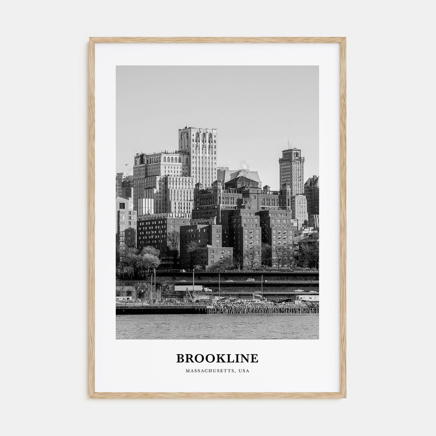 Brookline Portrait B&W Poster