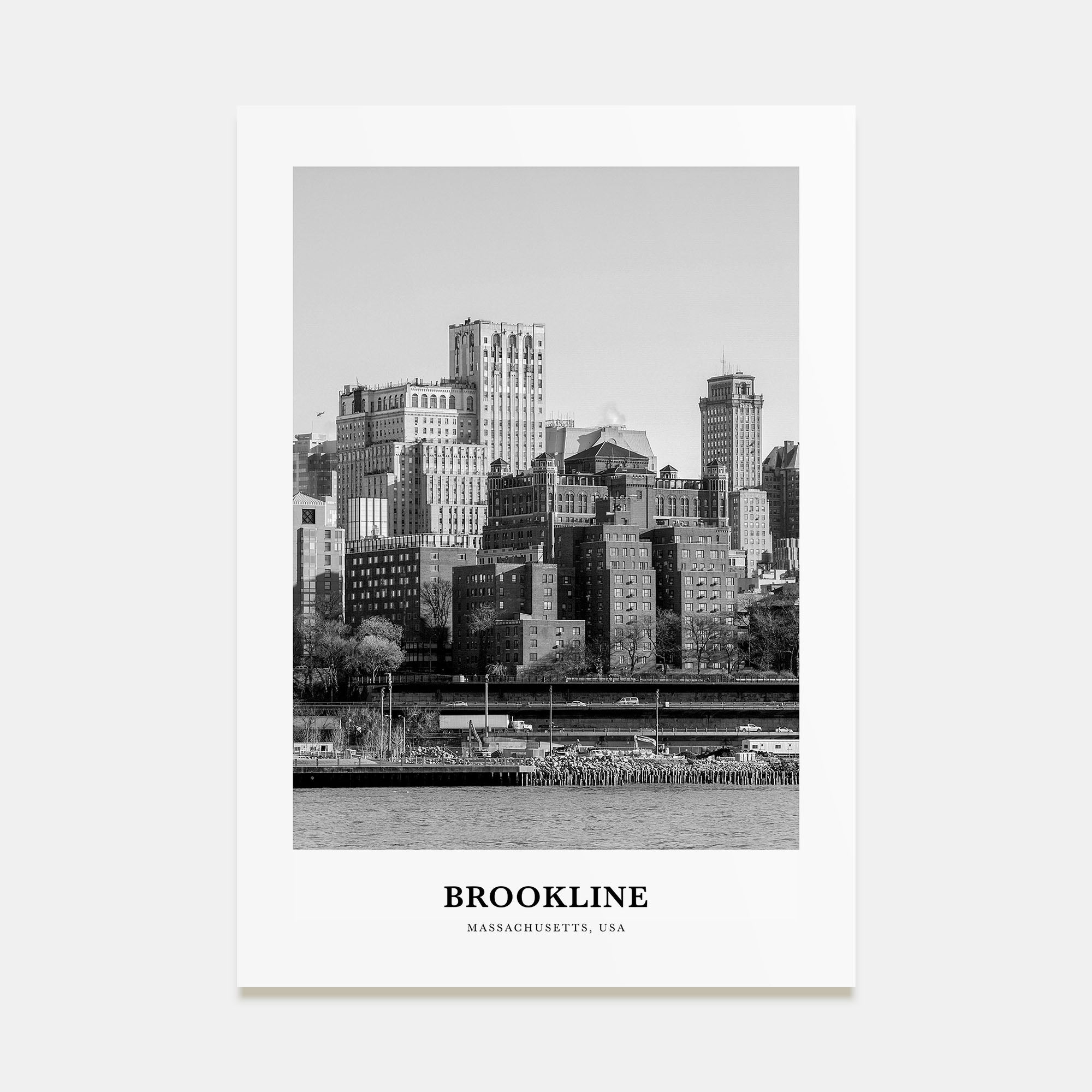 Brookline Portrait B&W Poster